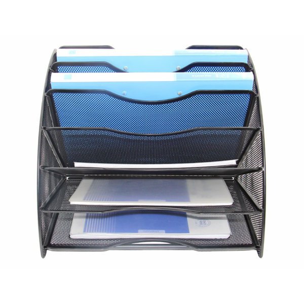 Inbox Zero FanShaped Desk File Organizer 6 Compartment Magazine Holder